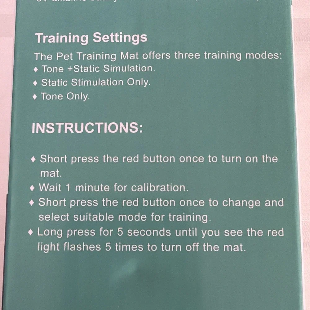 Indoor dog and cat training mat. Clear. Battery operated.